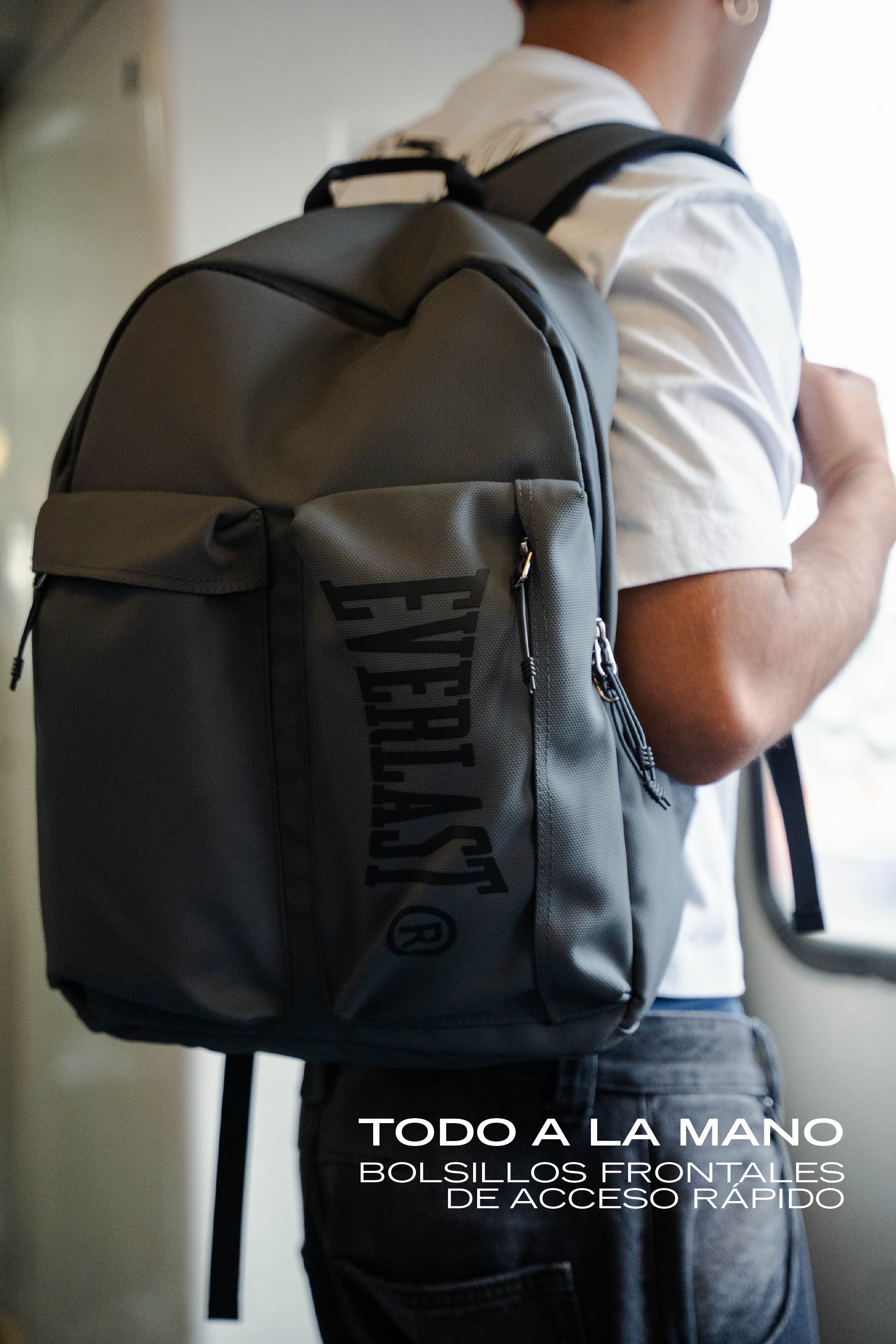 Mochila Retro Gris
