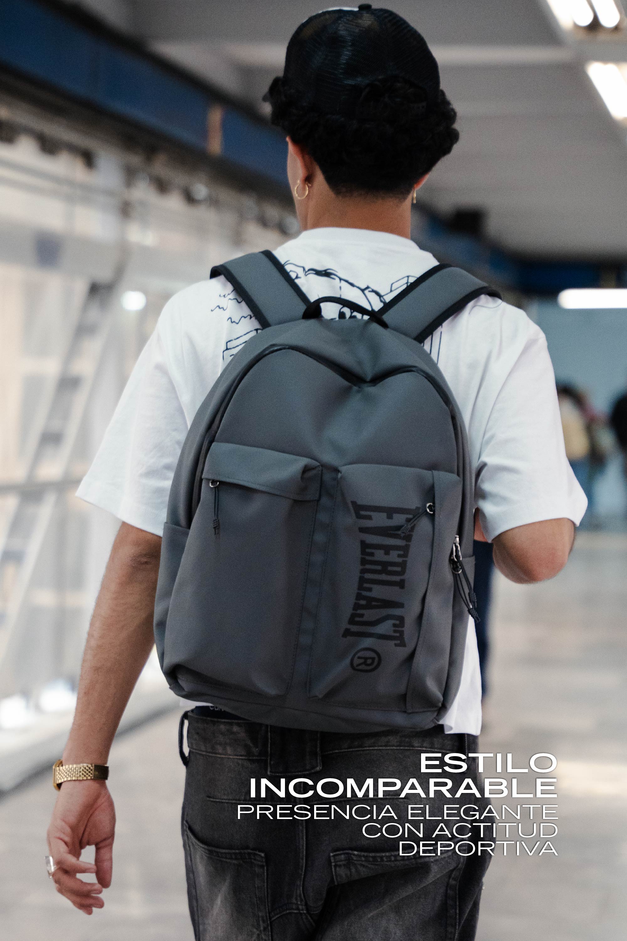 Mochila Retro Gris