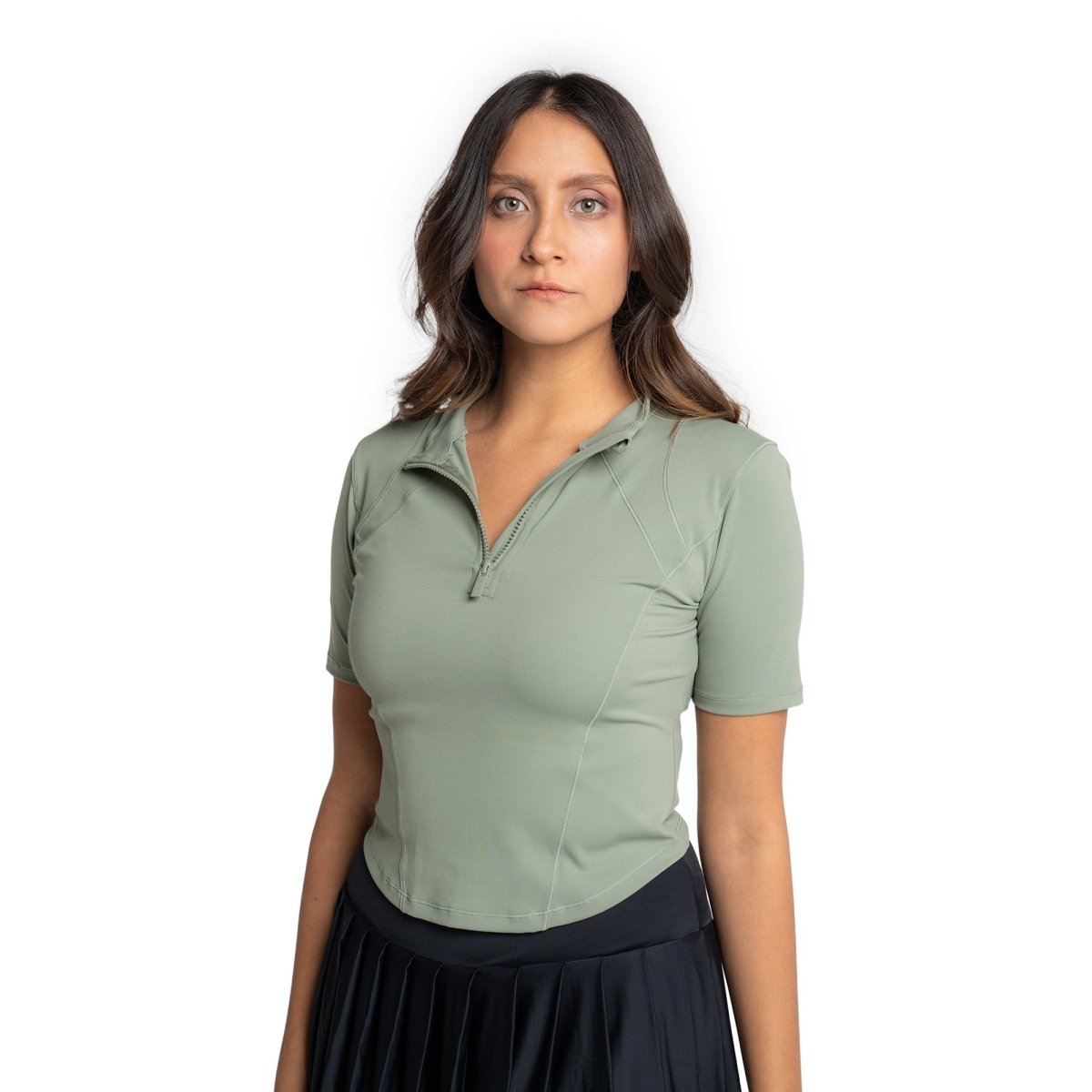 Top Siluette Pro con cierre medio Verde - Everlast MéxicoTop Siluette Pro con cierre medio Verde