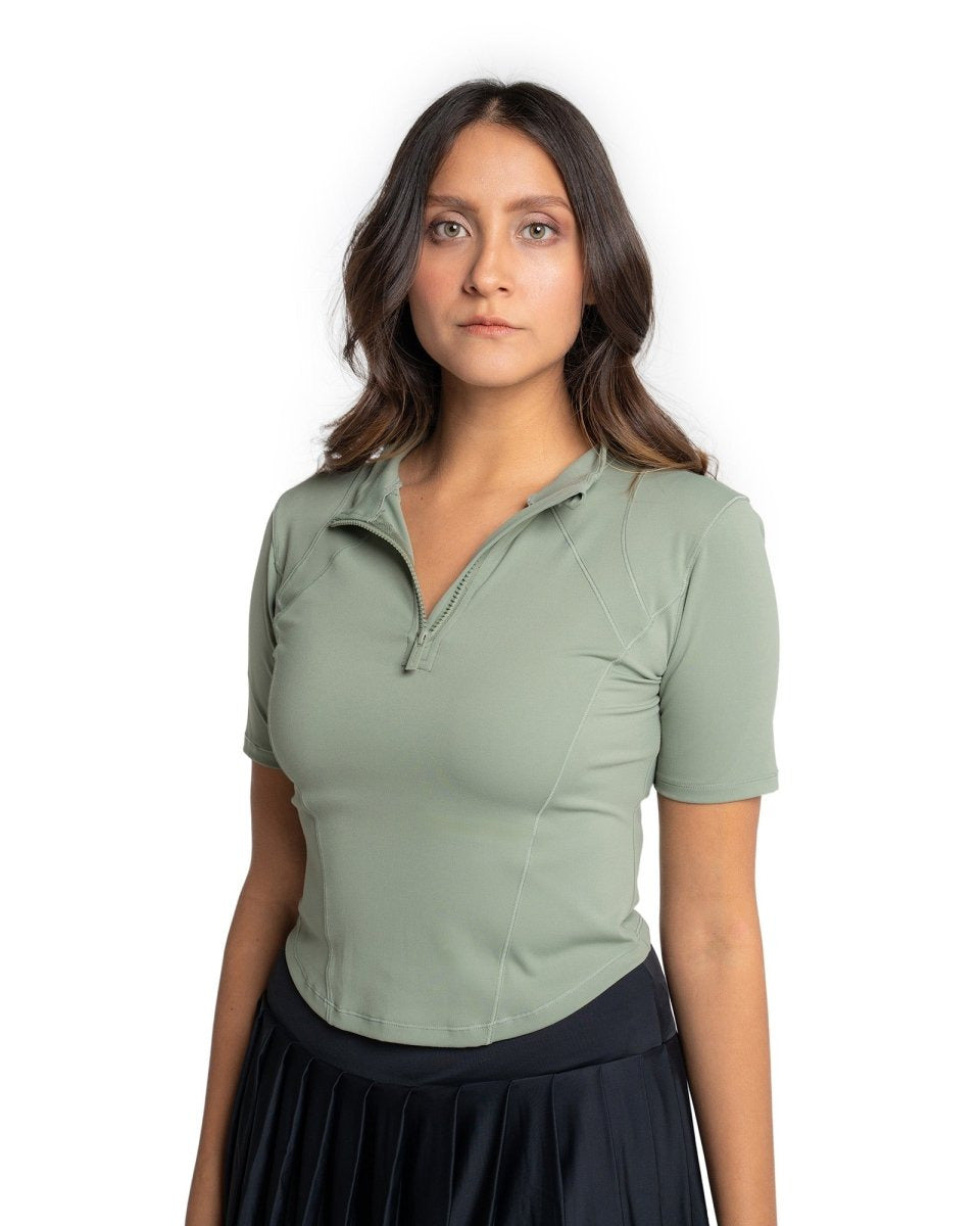 Top Siluette Pro con cierre medio Verde - Everlast MéxicoTop Siluette Pro con cierre medio Verde