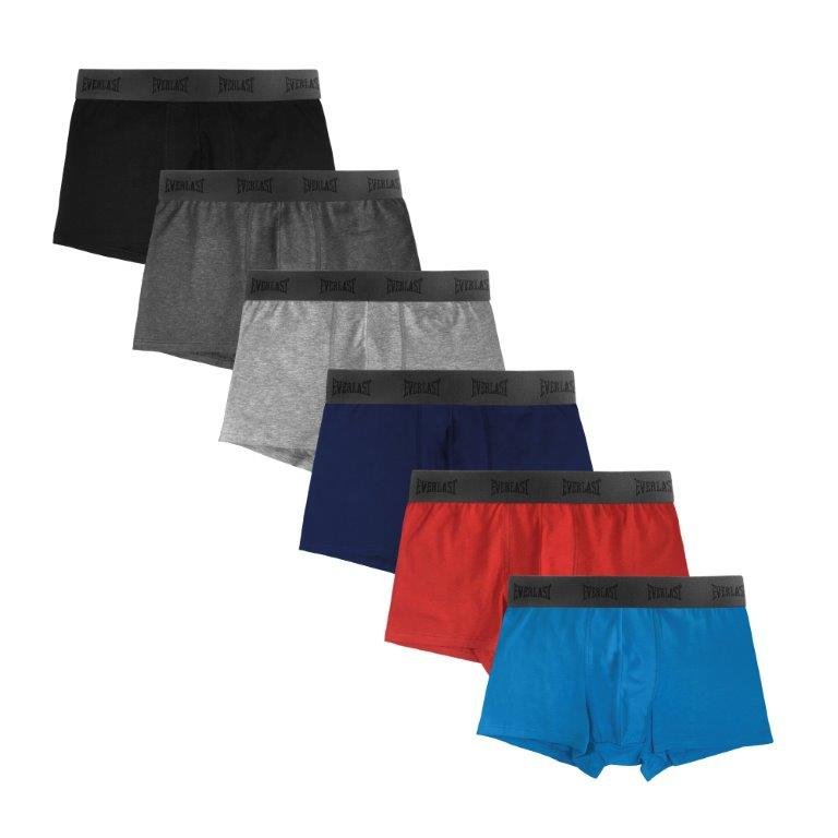 6 Pack Bóxers Largos Ajustados Colores para Hombre - Everlast México6 Pack Bóxers Largos Ajustados Colores para Hombre