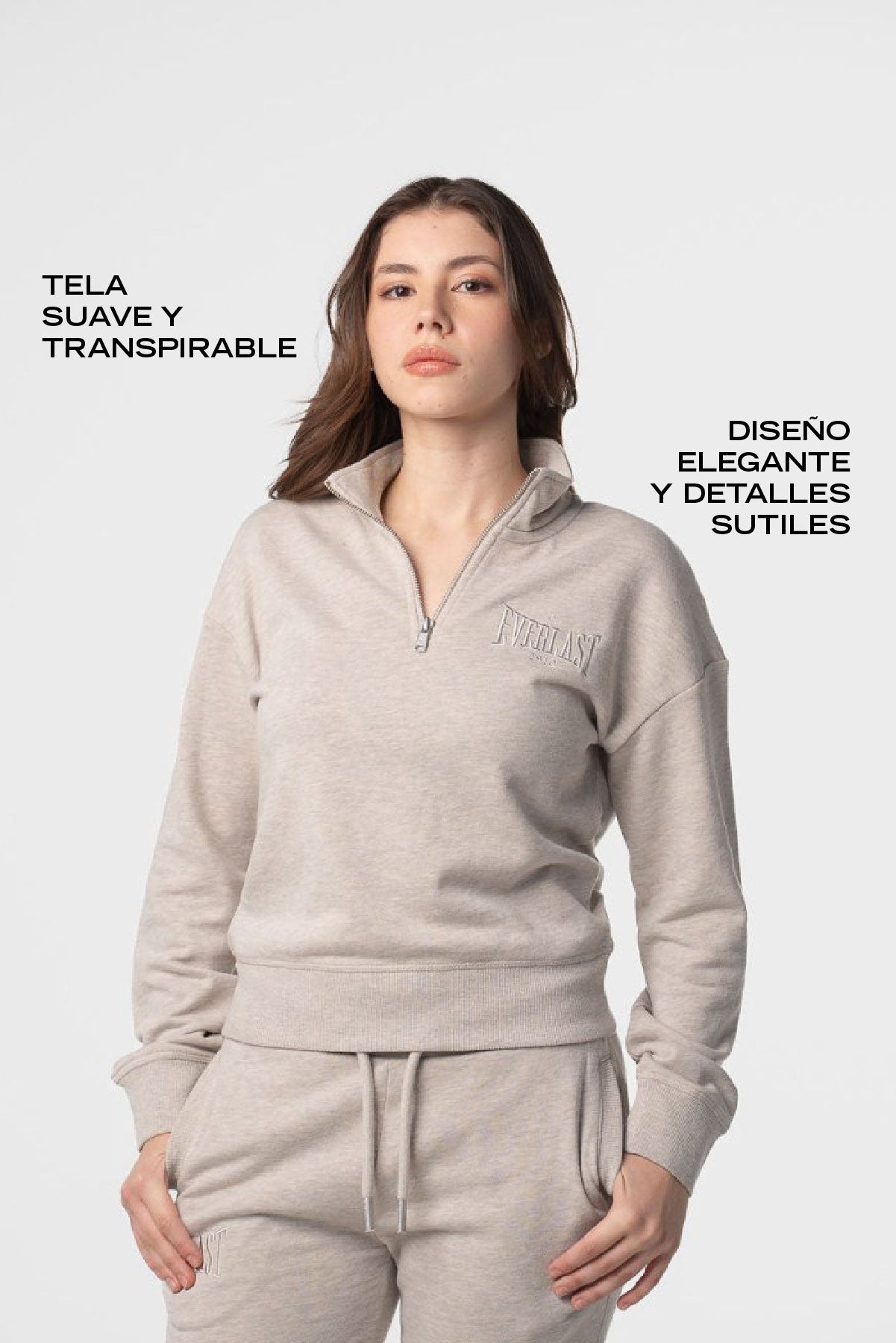 Zip Up Sweater Summer Essentials Light Sand