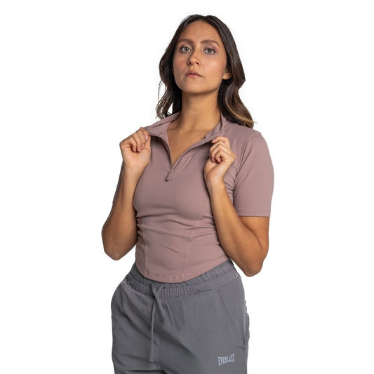 Top Siluette Pro con cierre medio Café - Everlast MéxicoTop Siluette Pro con cierre medio Café