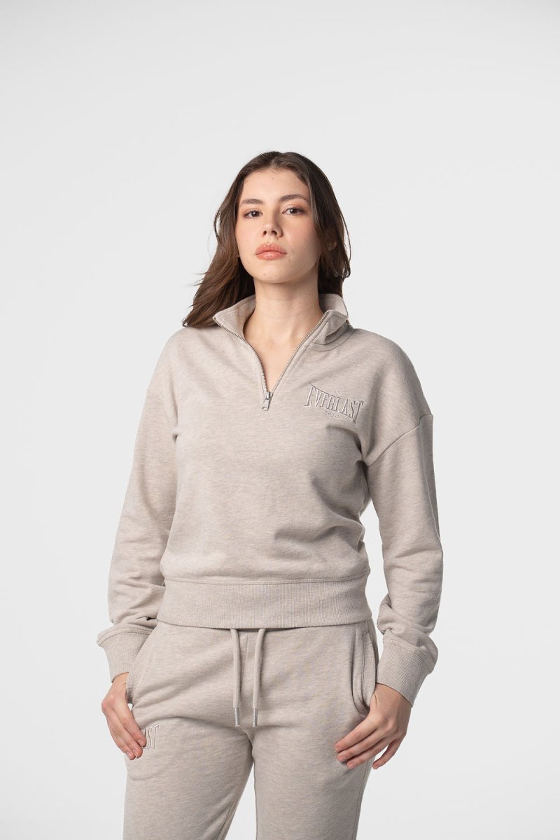Zip Up Sweater Cool Essentials Light Sand - Everlast MéxicoZip Up Sweater Cool Essentials Light Sand